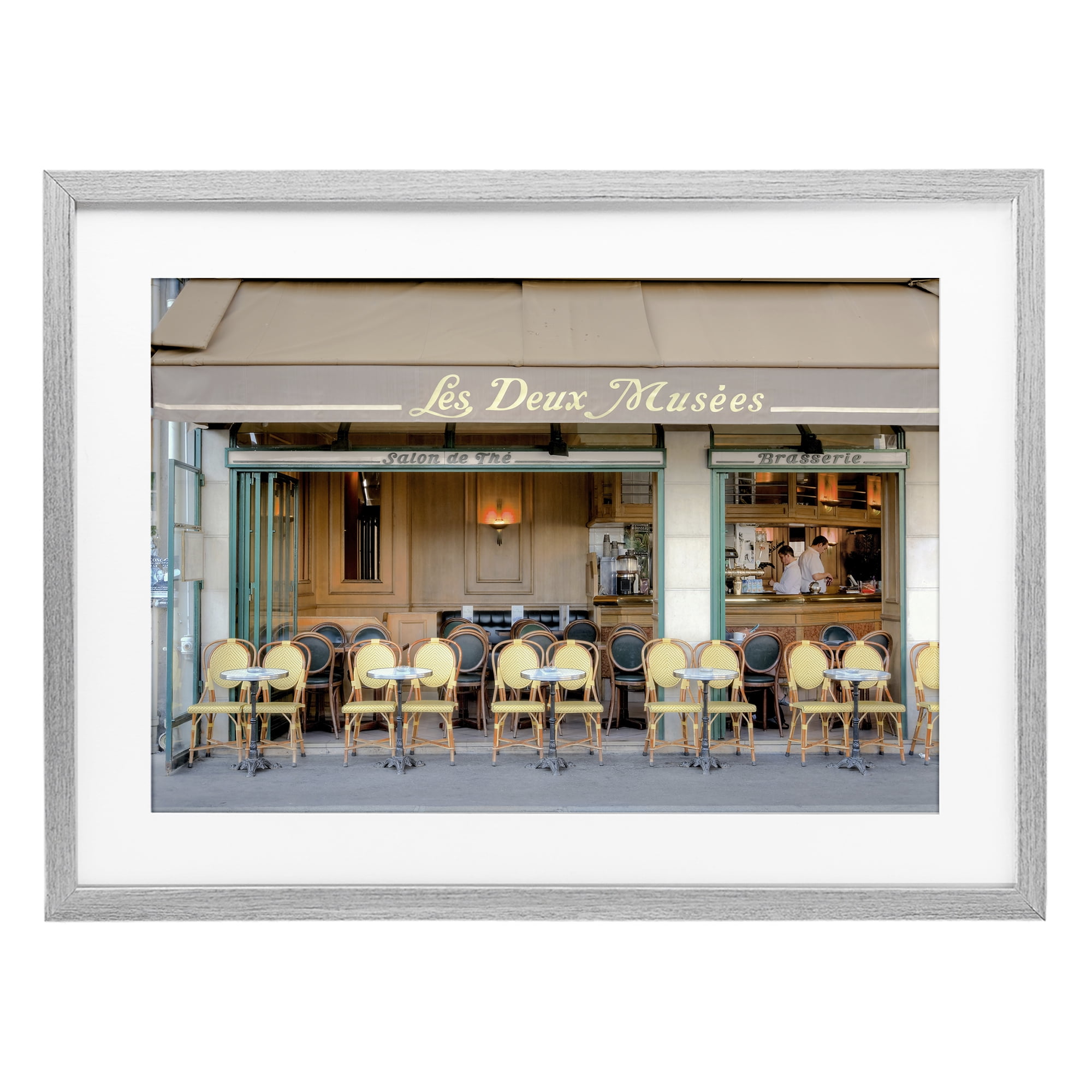 Stupell Industries Parisian Outdoor Seating Cafe Gray Framed Print Under Glass, design by Alan Blaustein