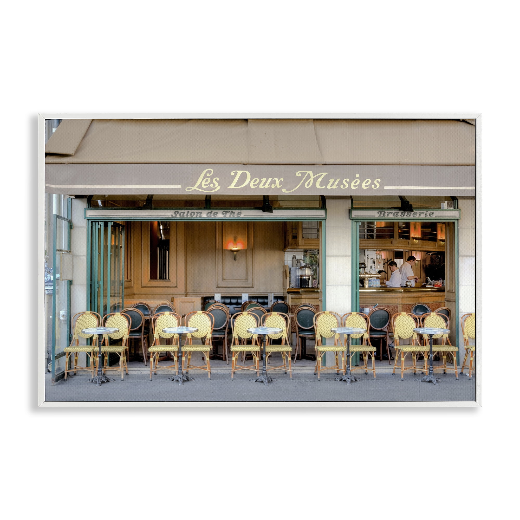 Stupell Industries Parisian Outdoor Seating Cafe White Framed Giclee Art, design by Alan Blaustein