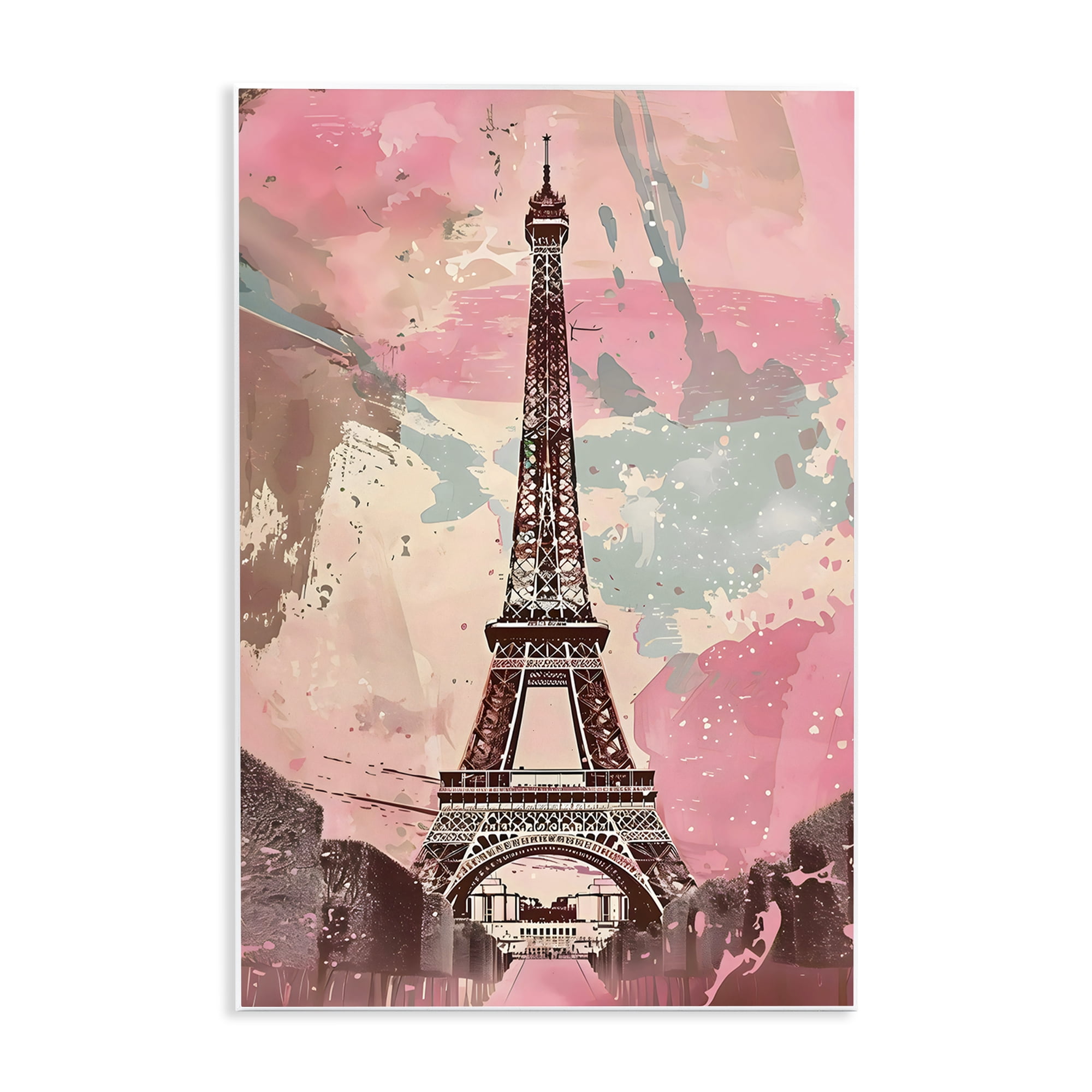 Stupell Industries Parisian Tower Pink & Blue Wall Plaque Art, design by Creative Studio