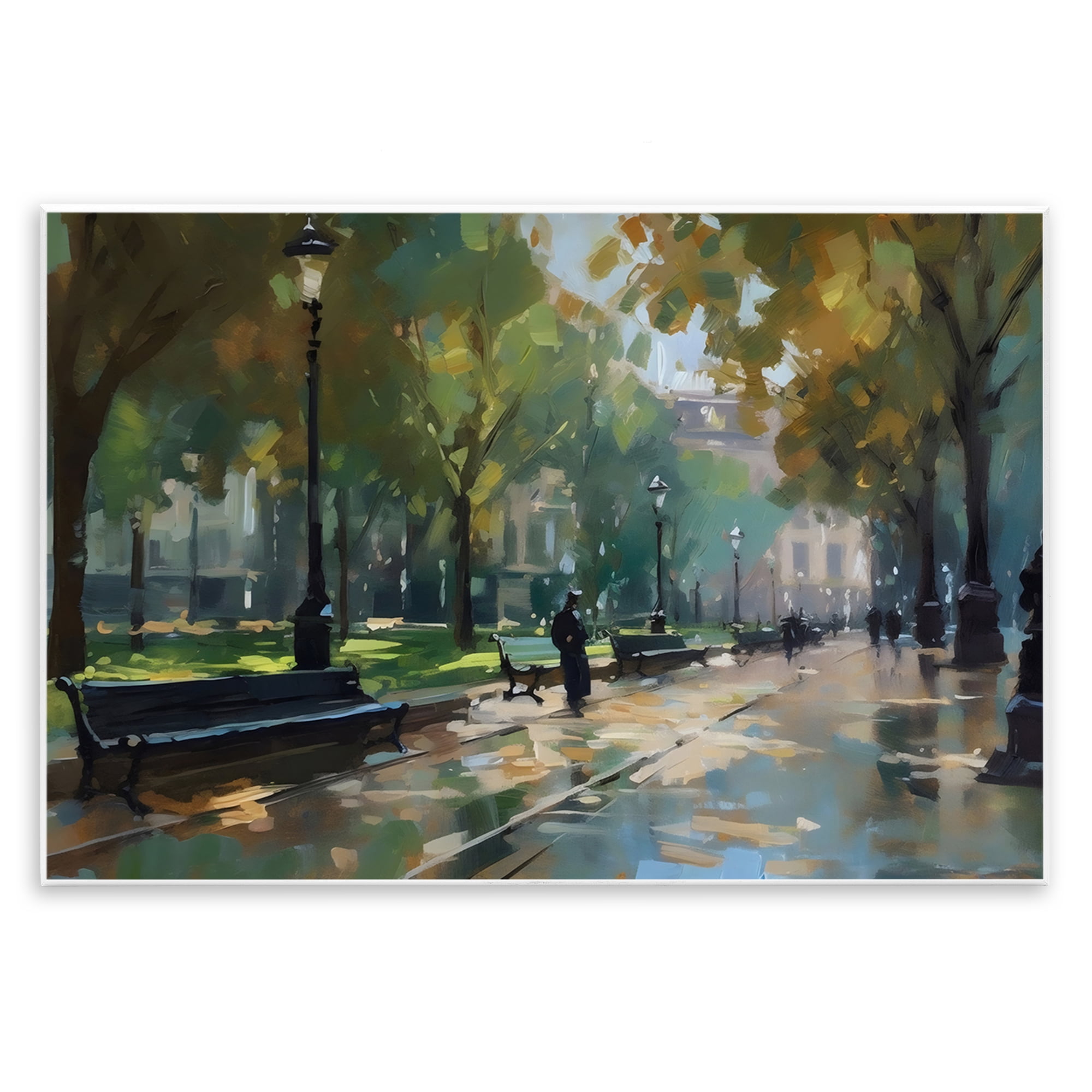 Stupell Industries Park Promenade on Rainy Day Wall Plaque Art, design by Creative Studio