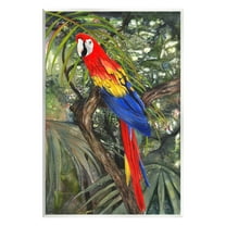 Stupell Industries Parrot Among Branches Animals & Insects Painting Unframed Art Print Wall Art, 10 x 15