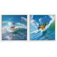 thumbnail image 1 of Stupell Industries Parrot & Flamingo Surf Nautical & Beach Painting White Framed Art Print Wall Art, 24 x 24, Set of 2, 1 of 2