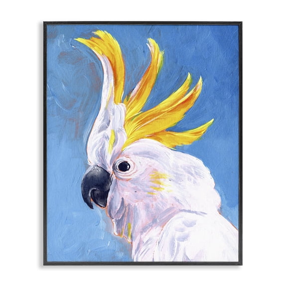 Stupell Industries Contemporary Parrot Mohawk Blue Yellow Animal Bird Black Framed Giclee Art, 16 x 20, by Jennifer Paxton Parker