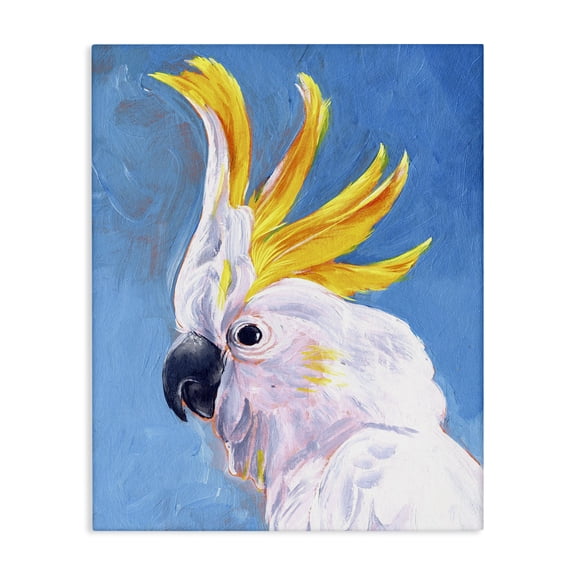 Stupell Industries Contemporary Parrot Mohawk Blue Yellow Animal Bird Canvas Art, 24 x 30, by Jennifer Paxton Parker