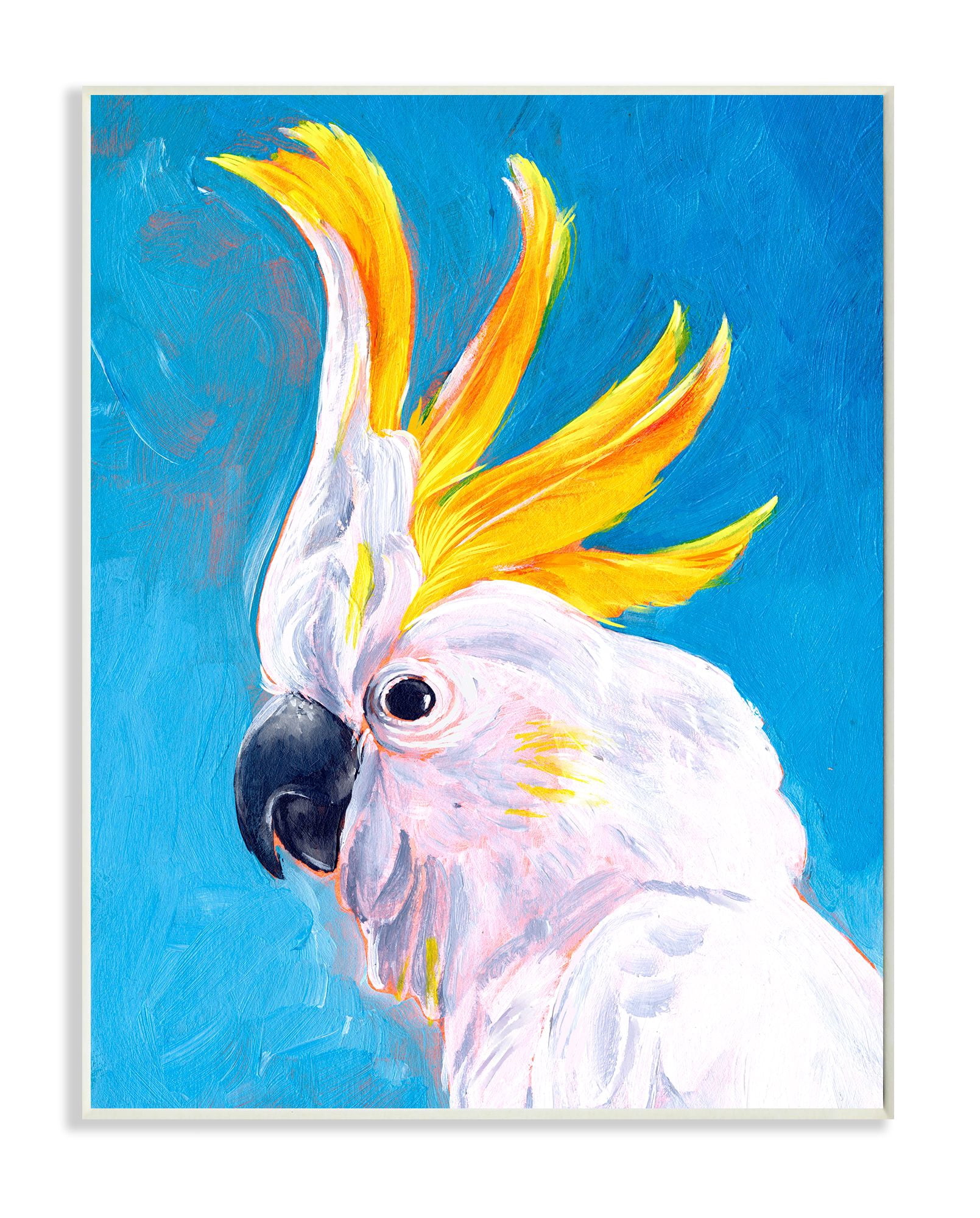 Stupell Industries Parrot Mohawk Blue Yellow Animal Bird Painting Unframed Art Print Wall Art, 10x15, by Jennifer Paxton Parker