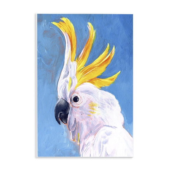 Stupell Ind - Parrot Mohawk Blue Yellow Animal Bird Painting Wall Plaque by Jennifer Paxton Parker