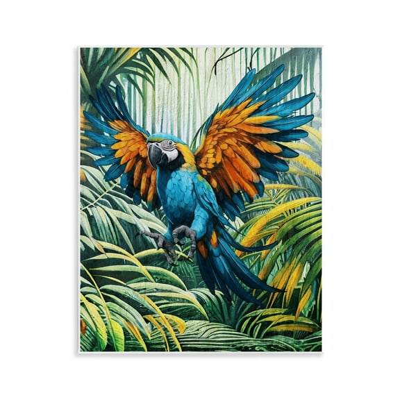 Stupell Industries Parrot in Flight Animals Painting Unframed Art Print Wall Art, 11 x 14