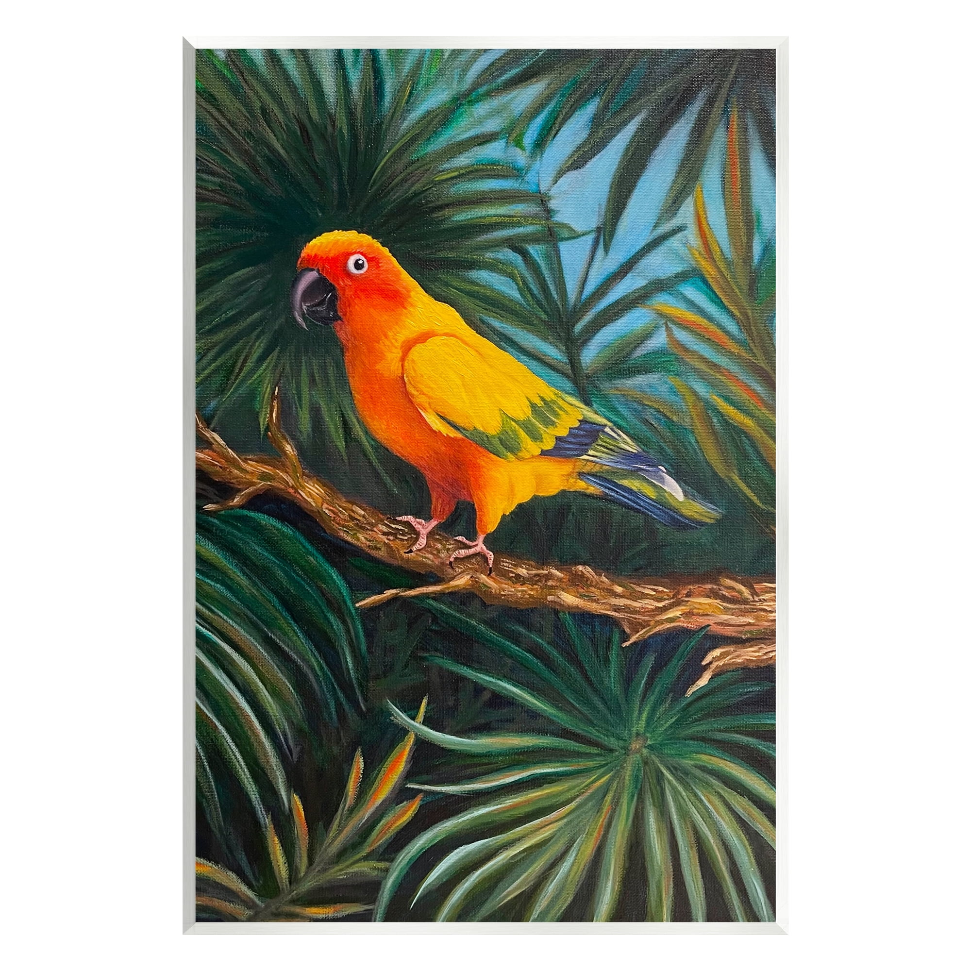 Tropical Parrot Painting on MDF Wood Plaque, 10 x 15