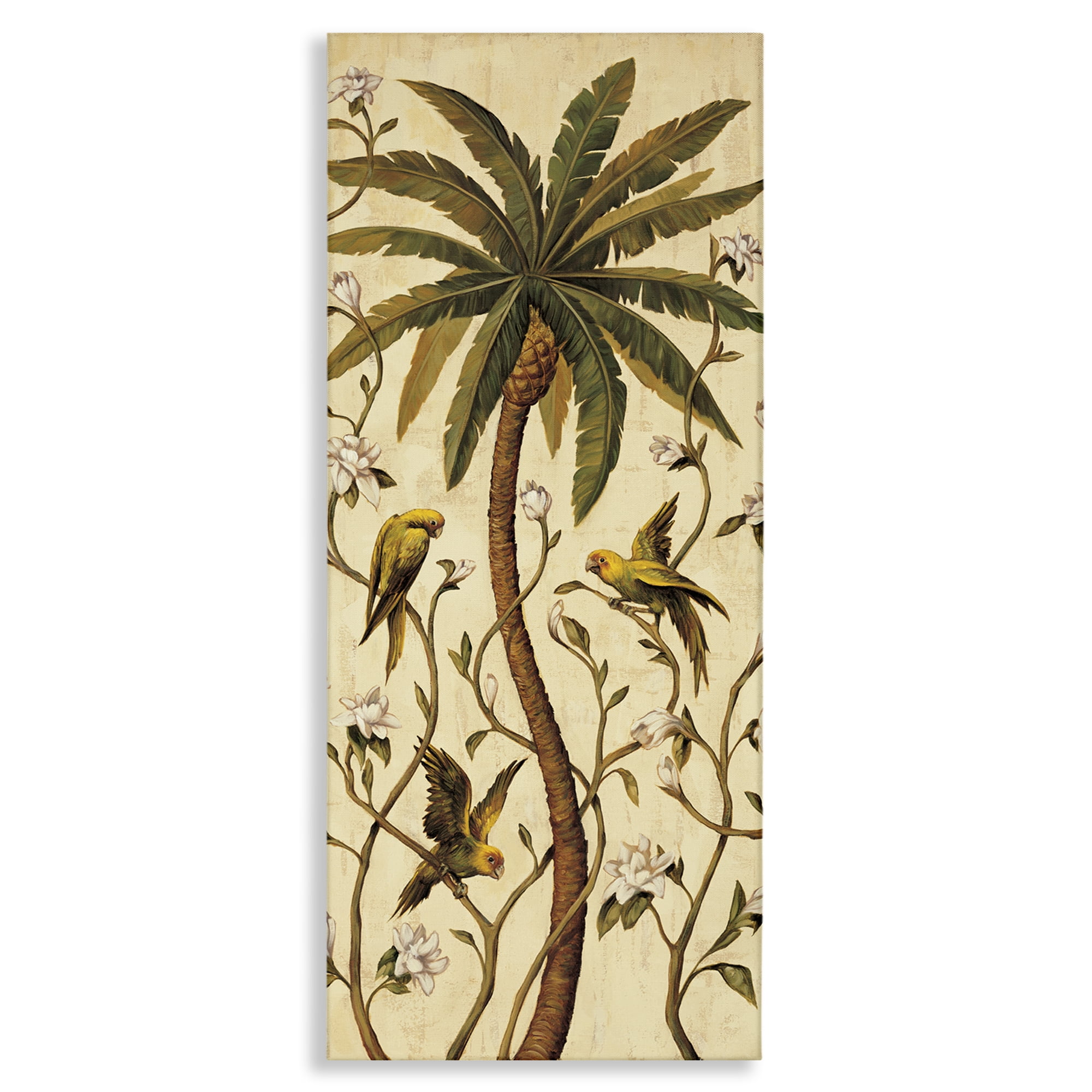 Stupell Industries Parrots & Jungle Botanics Plants & Flowers Painting Wrapped Canvas Art Print Wall Art, 10 x 24