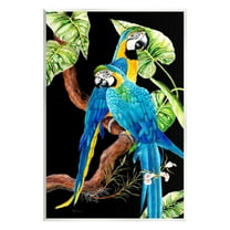 Stupell Industries Parrots Perched on Branch Animals & Insects Painting Unframed Art Print Wall Art, 10 x 15