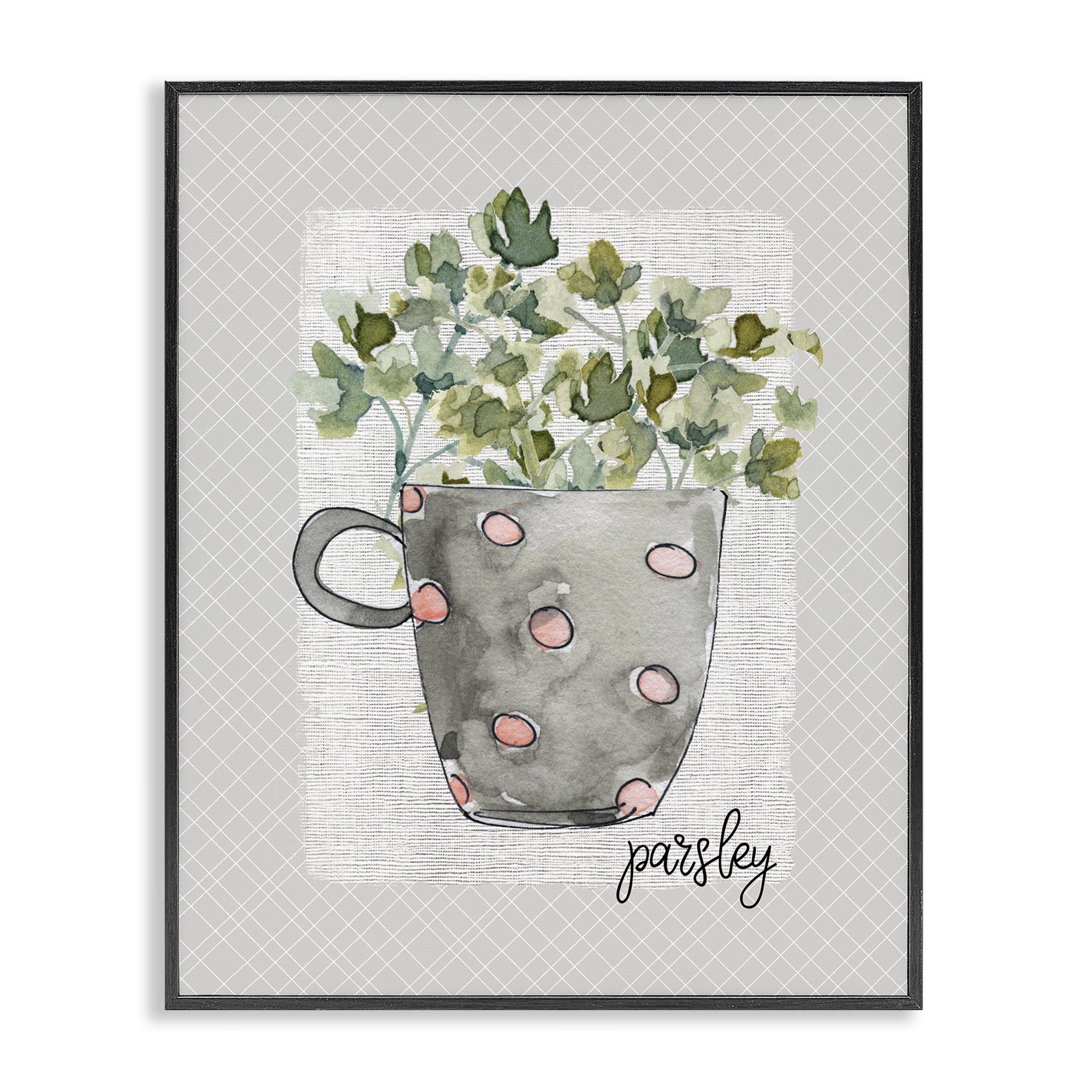 Stupell Industries Parsley Herb Mug Black Framed Giclee Art, design by Livi Finn