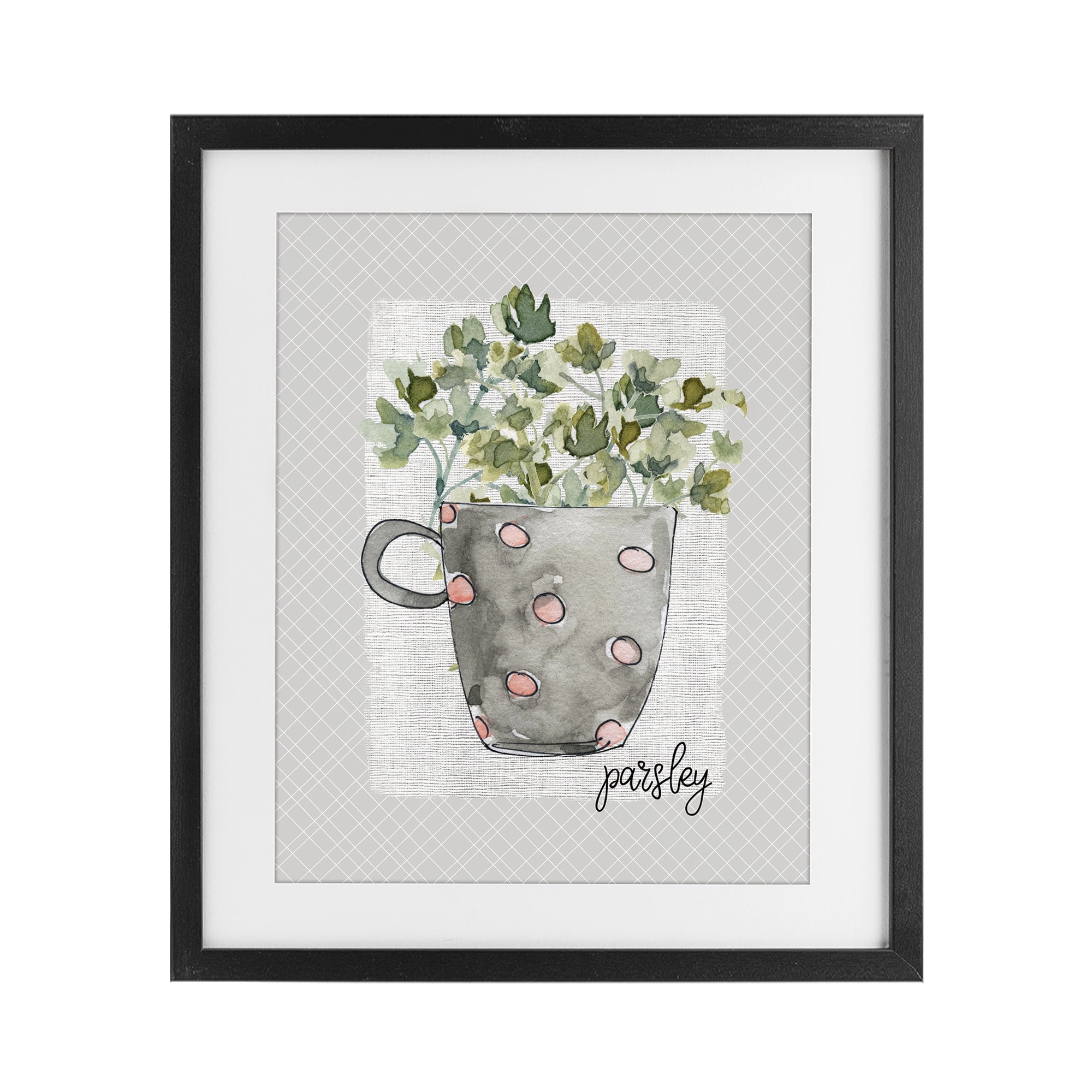 Stupell Industries Parsley Herb Mug Black Framed Print Under Glass, design by Livi Finn