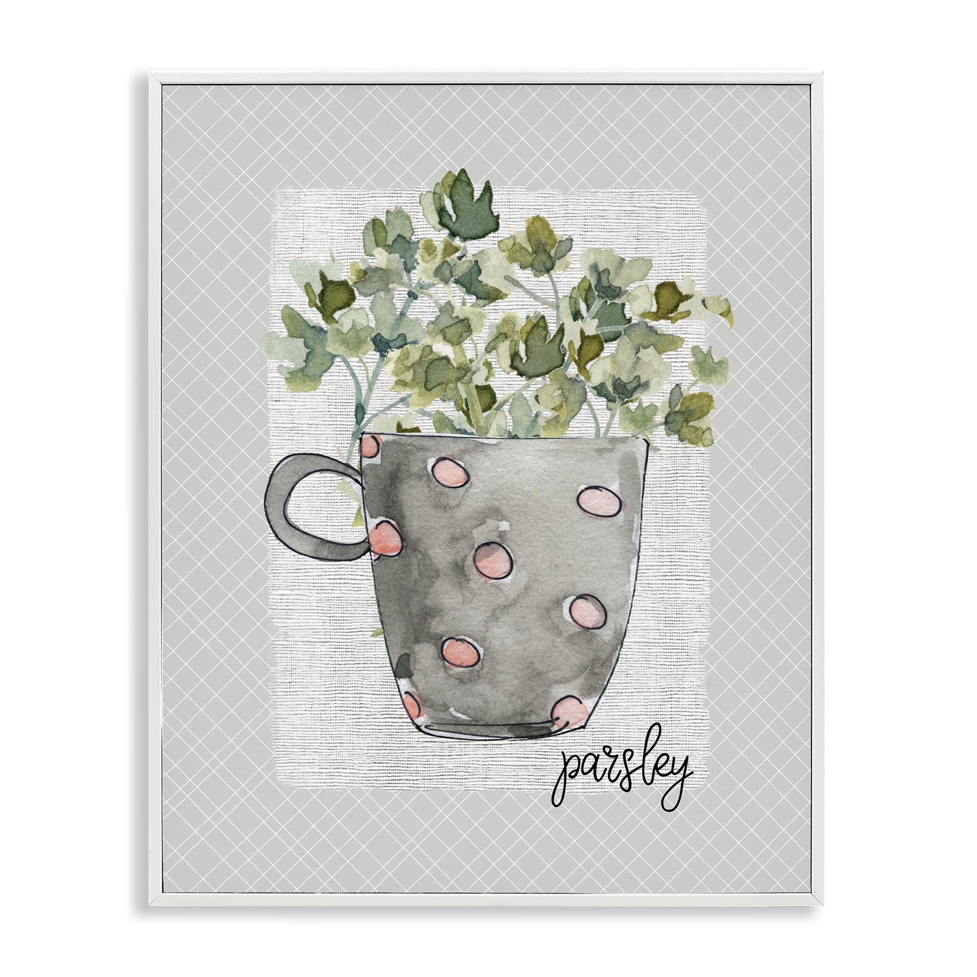 Stupell Industries Parsley Herb Mug White Framed Giclee Art, design by Livi Finn