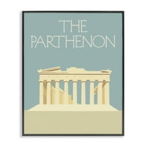Stupell Industries Parthenon Landmark View Buildings & Architecture Painting Black Framed Art Print Wall Art, 11 x 14
