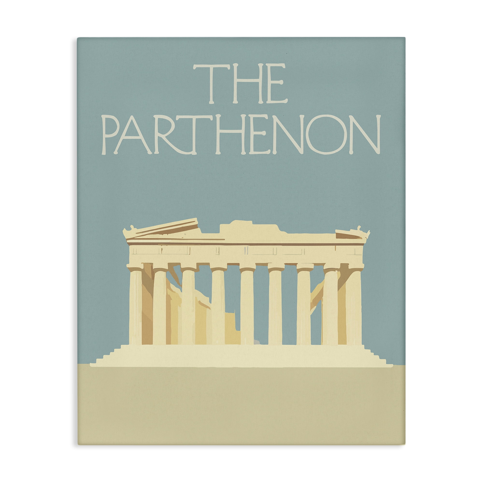 Stupell Industries Parthenon Landmark View Buildings & Architecture Painting Wrapped Canvas Art Print Wall Art, 30 x 40