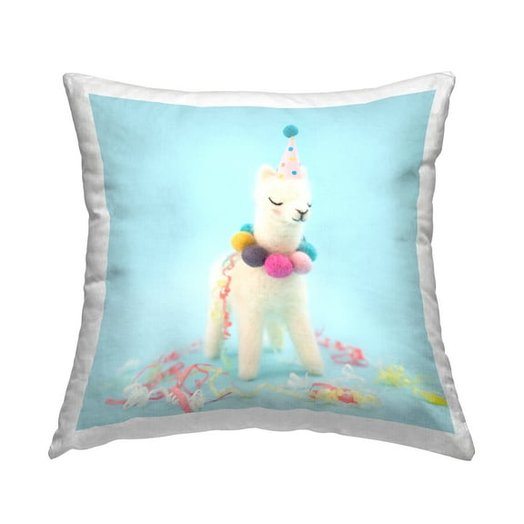 Stupell Industries Party Alpaca Fun Confetti Printed Throw Pillow Design by Lemon & Sugar