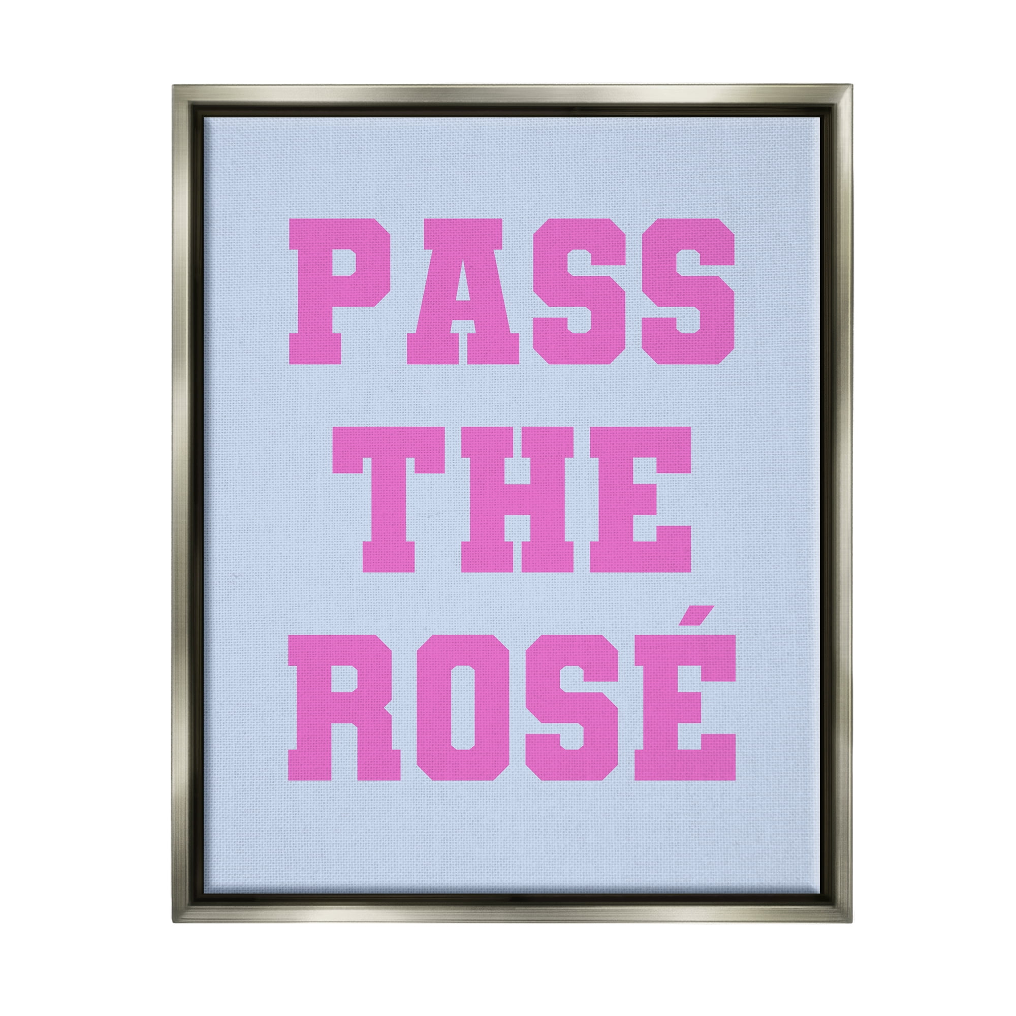 Stupell Industries Pass the Rose Phrase Inspirational Painting Gray Floater Framed Canvas Art Print Wall Art, 17 x 21