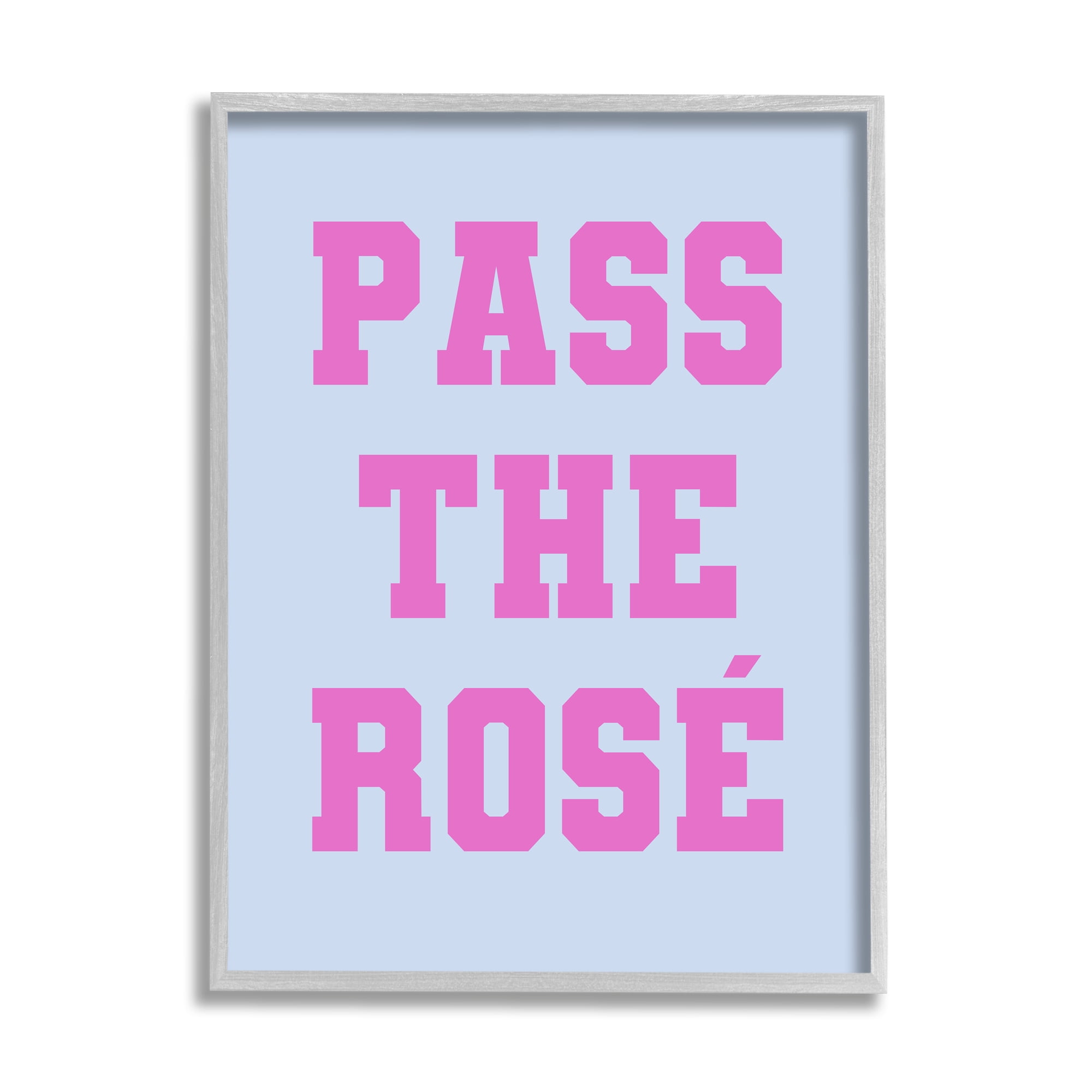 Stupell Industries Pass the Rose Phrase Inspirational Painting Gray Framed Art Print Wall Art, 16 x 20