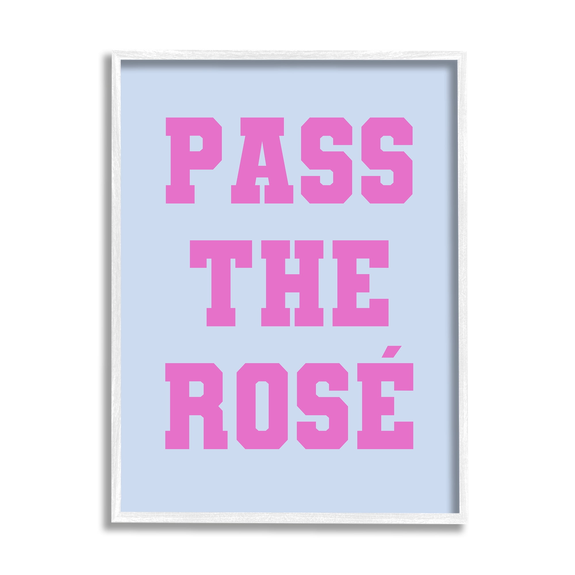 Stupell Industries Pass the Rose Phrase Inspirational Painting White Framed Art Print Wall Art, 16 x 20