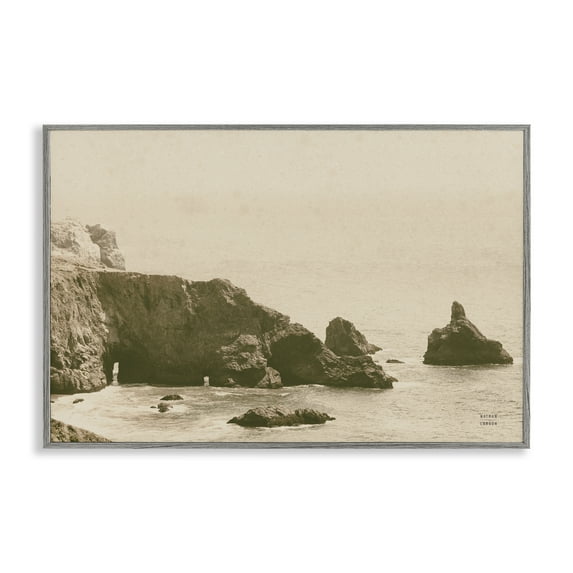 Stupell Industries Passing Through Cove Coastal Photography Gray Framed Art Print Wall Art, 30 x 20