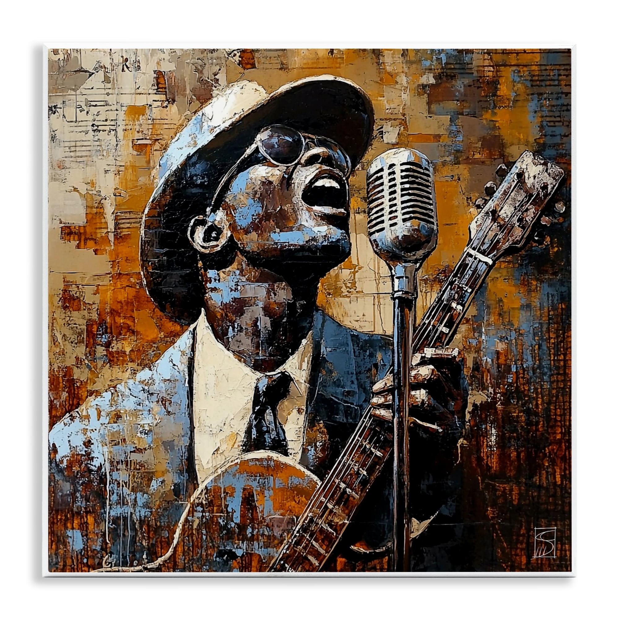 Stupell Industries Passionate Blues Singer Wall Plaque Art, design by Sara Culpepper