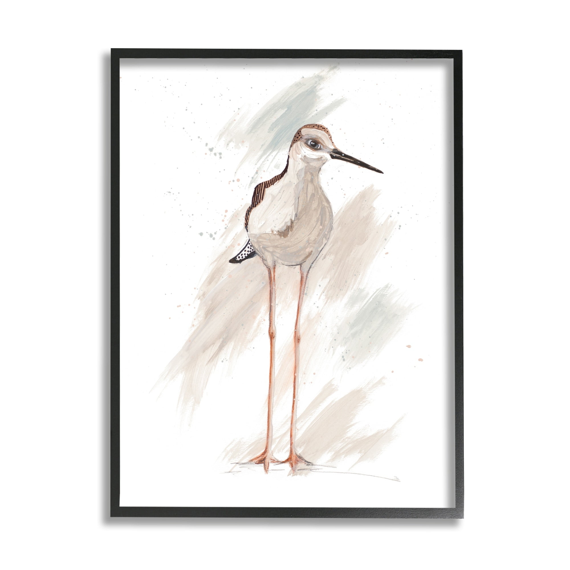Stupell Industries Passive Shorebird Long Beak Bird Illuminated Beach,24 x 30, Design by Patricia Pinto