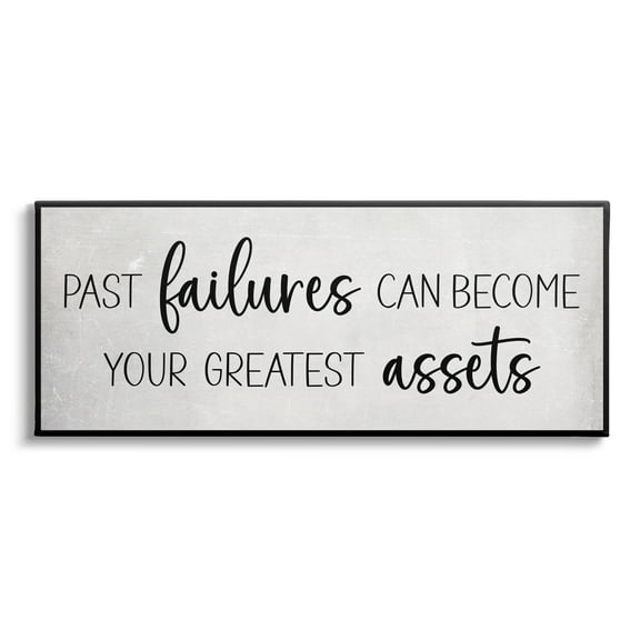 Stupell Industries Past Failures Motivational Inspirational Painting Gallery Wrapped Canvas Print Wall Art, 24 x 10