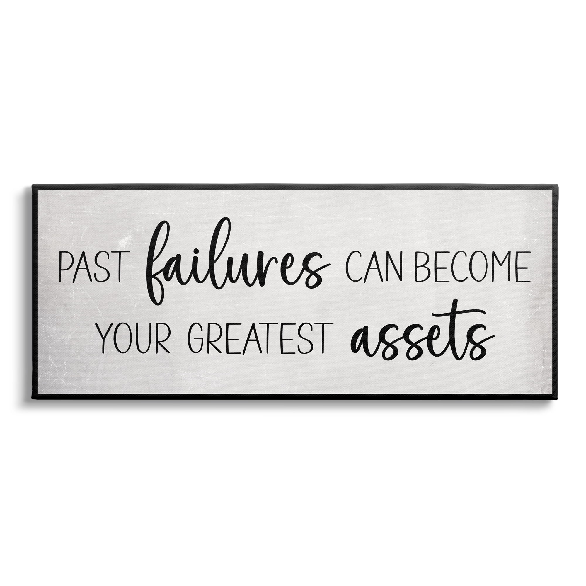 Stupell Industries Past Failures Motivational Inspirational Painting Gallery Wrapped Canvas Print Wall Art, 30 x 13