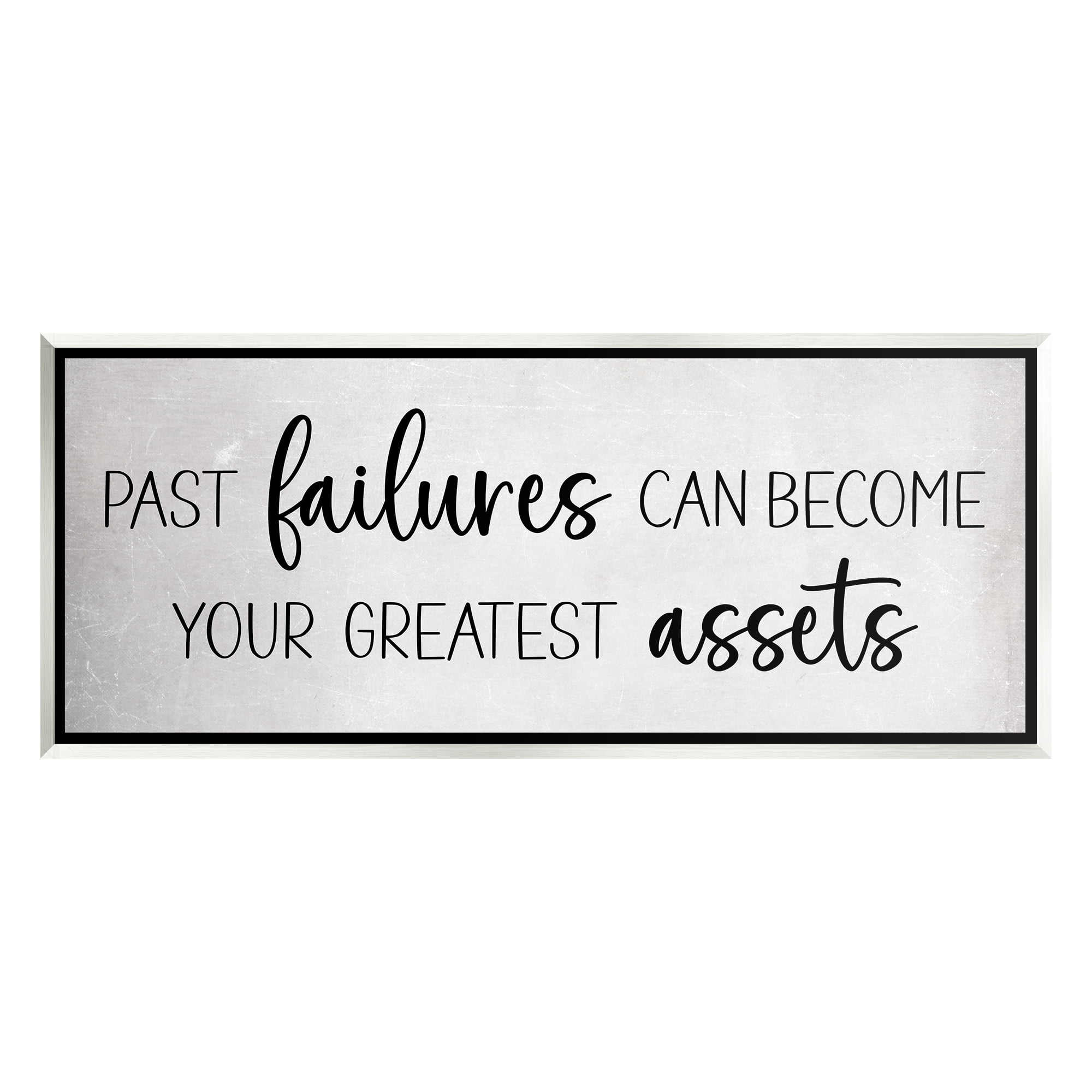 Stupell Industries Past Failures Motivational Inspirational Painting Unframed Art Print Wall Art, 17 x 7