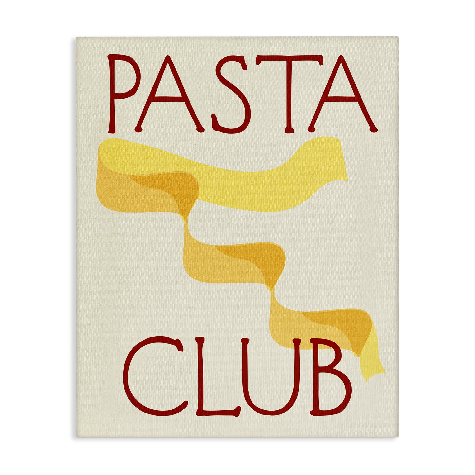Stupell Industries Pasta Club Phrase Food & Beverage Painting Wrapped Canvas Art Print Wall Art, 24 x 30