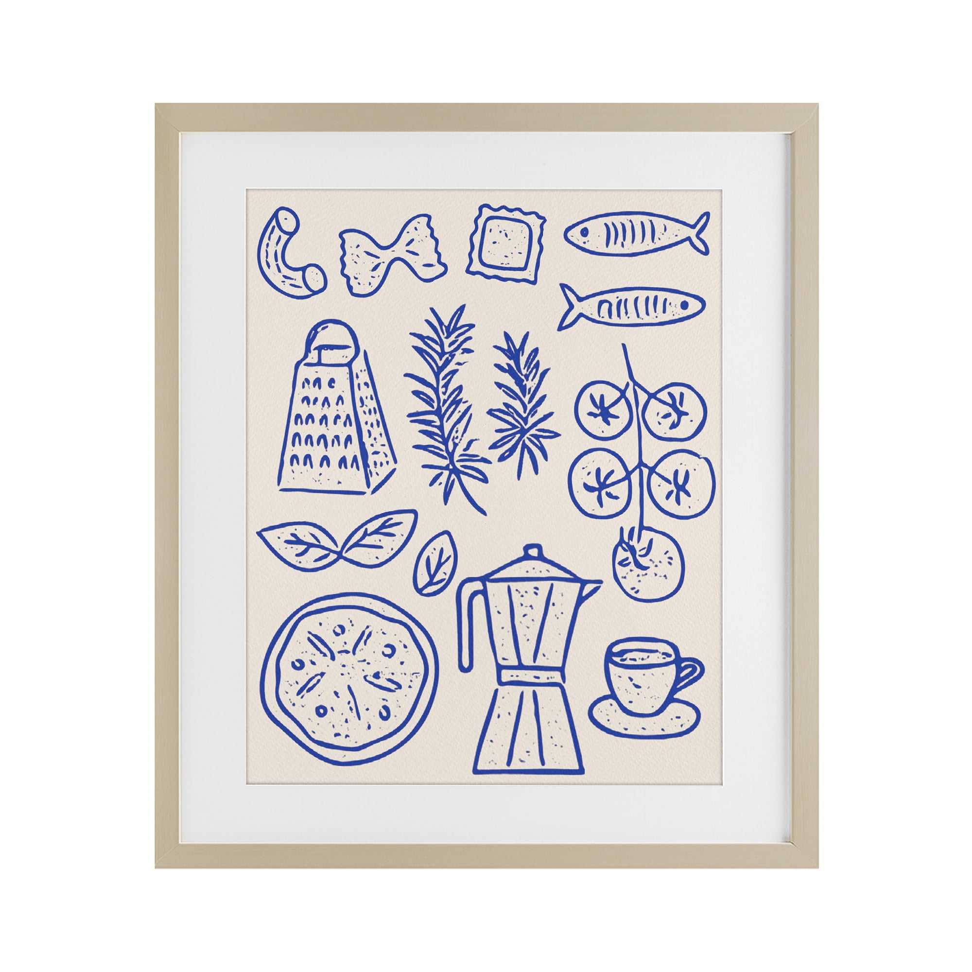 Stupell Industries Pasta & Espresso Simplicity Birch Framed Print Under Glass, design by Camila Juncos