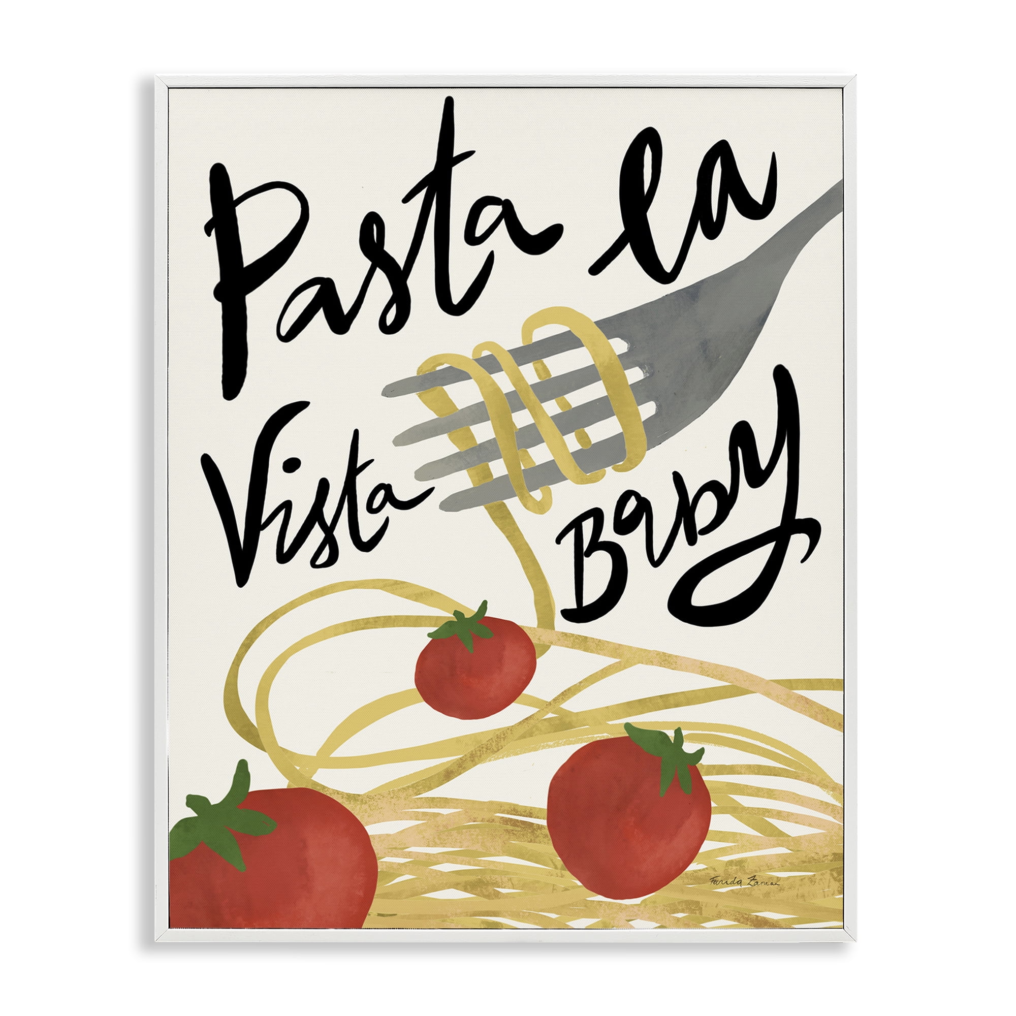 Stupell Industries Pasta La Vista Food & Beverage Painting White Framed Art Print Wall Art, 11 x 14
