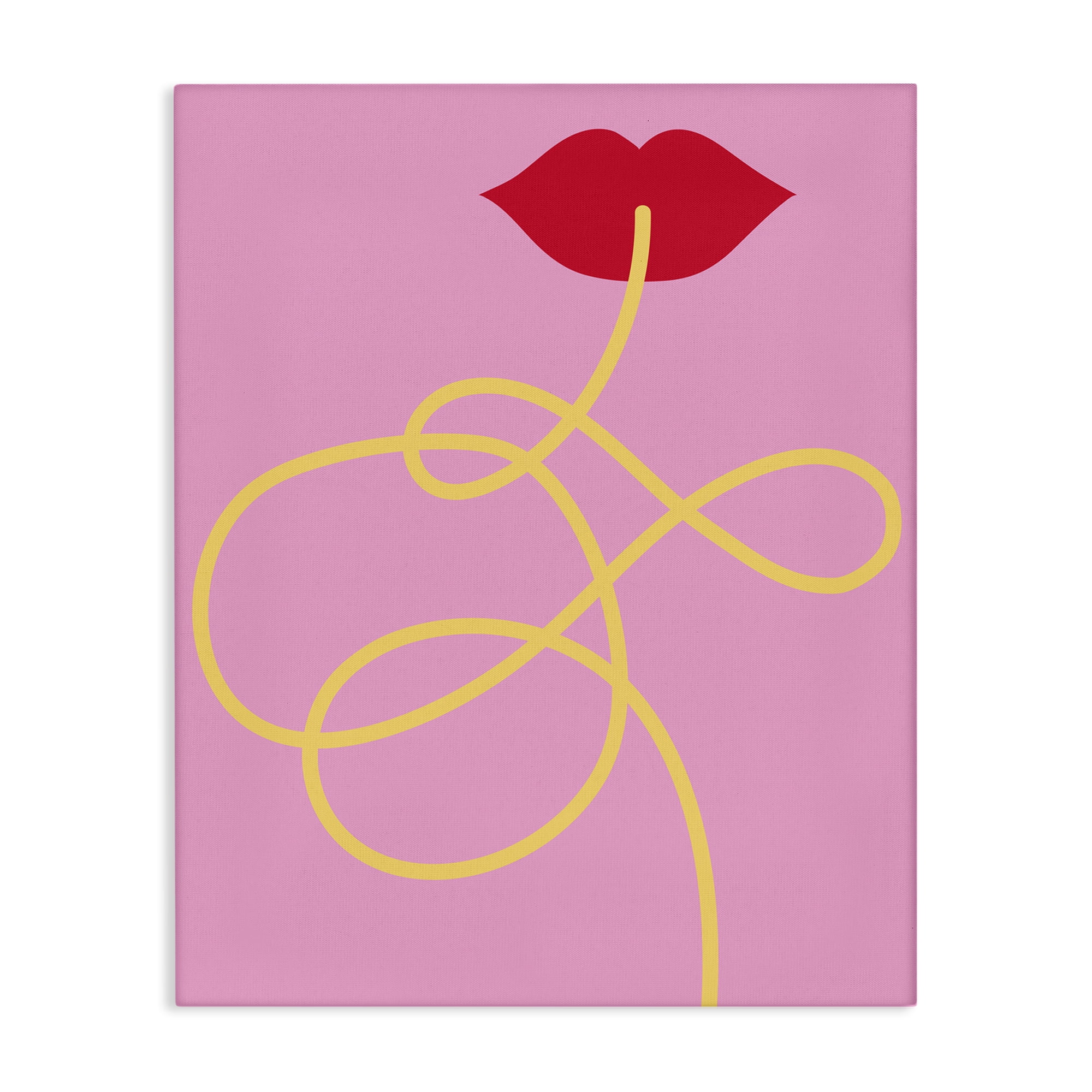 Stupell Industries Pasta Noodle & Lips Food & Beverage Painting Wrapped Canvas Art Print Wall Art, 16 x 20