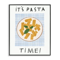 Stupell Industries Pasta Time Phrase Food & Beverage Painting Black Framed Art Print Wall Art, 11 x 14