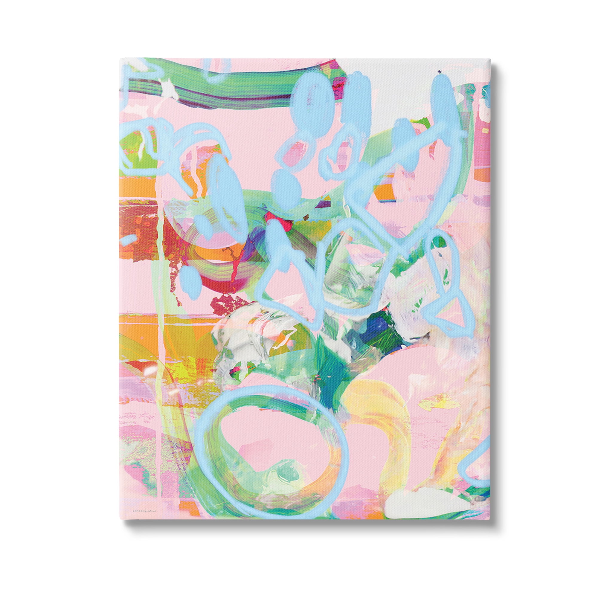 Stupell Industries Pastel Abstract Expression Abstract Painting Gallery Wrapped Canvas Art Print Wall Art, 30 x 40