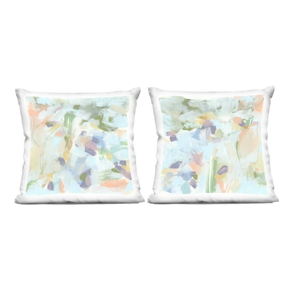 Stupell Industries Pastel Abstract Expressions 18" x 18" Abstract Abstract Polyester Decorative Pillow Set, Zip Closure 2 Count