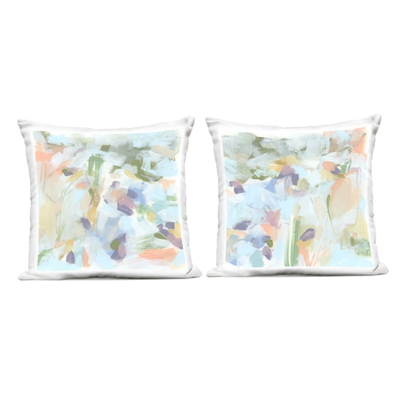 Stupell Industries Pastel Abstract Expressions Design by June Erica Vess Outdoor Printed Pillow (Set of 2)