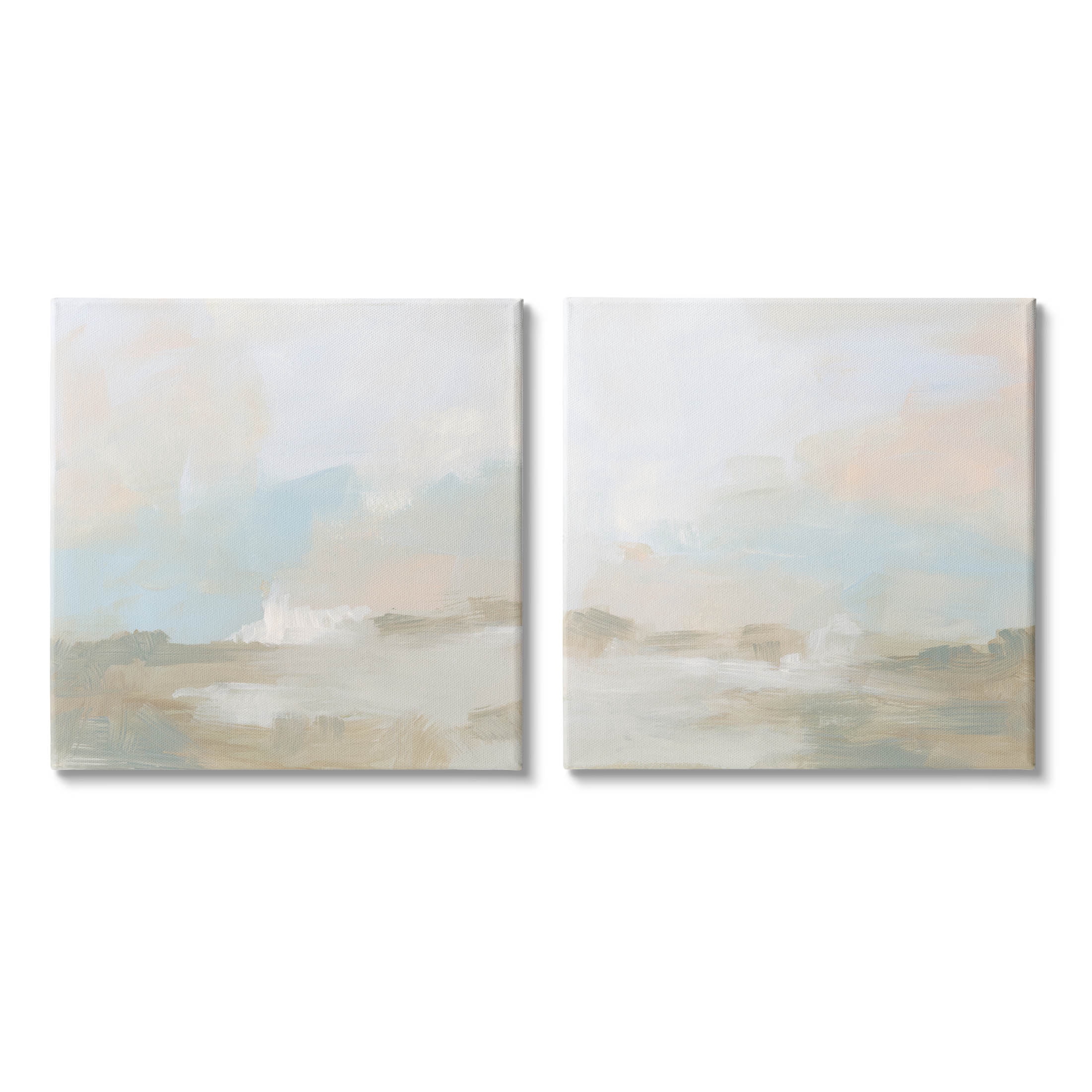 Stupell Industries Pastel Abstract Landscape Painting Gallery Wrapped Canvas Print Wall Art, Set of 2, Design by June Erica Vess