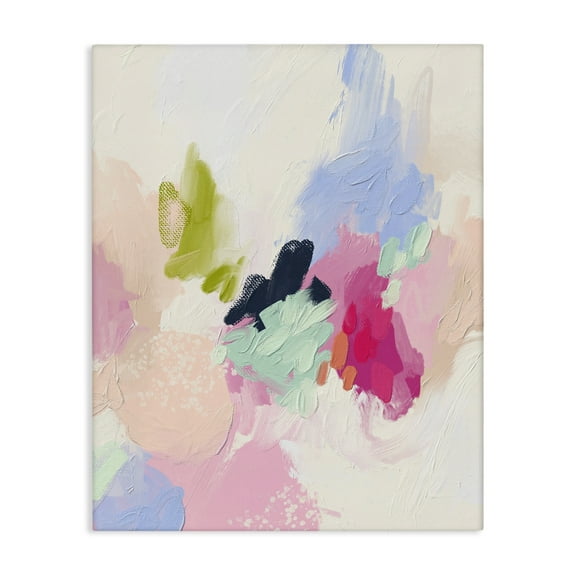 Stupell Industries Pastel Abstract Paint Strokes Abstract Painting Gallery Wrapped Canvas Art Print Wall Art, 16 x 20