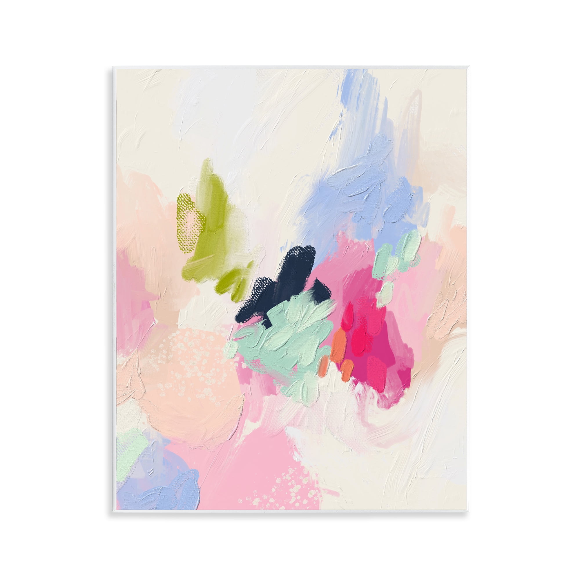 Stupell Industries Pastel Abstract Paint Strokes Abstract Painting Unframed Art Print Wall Art, 11 x 14