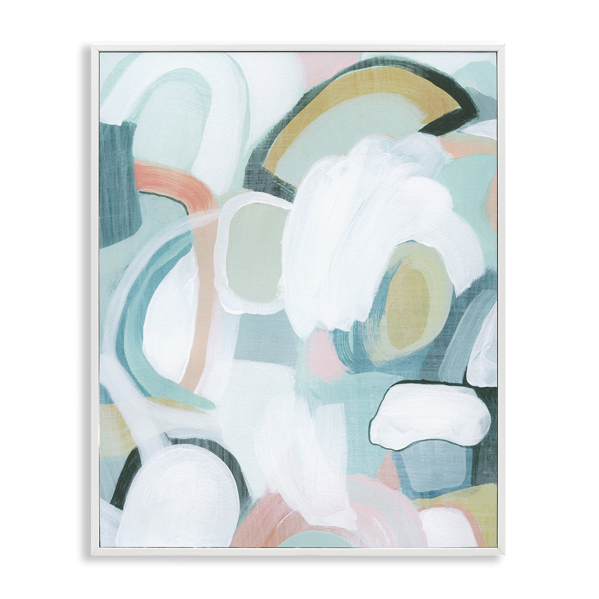 Stupell Industries Pastel Arched Forms Abstract Painting White Framed Art Print Wall Art, 16 x 20