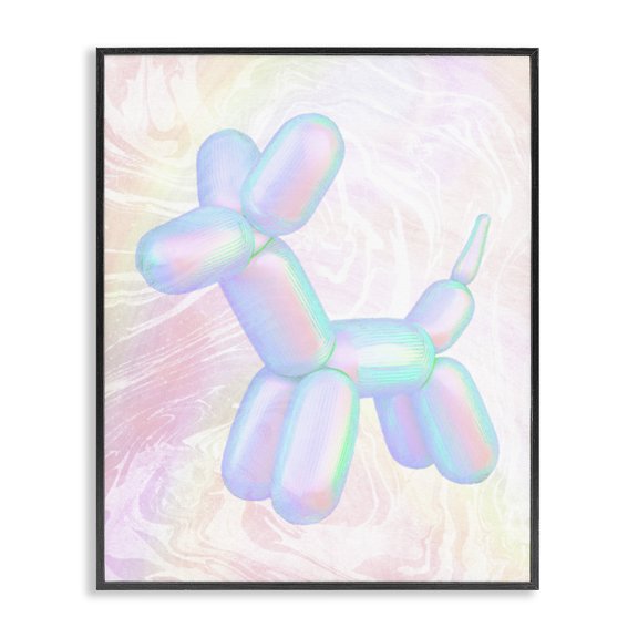 Stupell Industries Pastel Balloon Animal Abstract Painting Black Framed Art Print Wall Art, 16 x 20