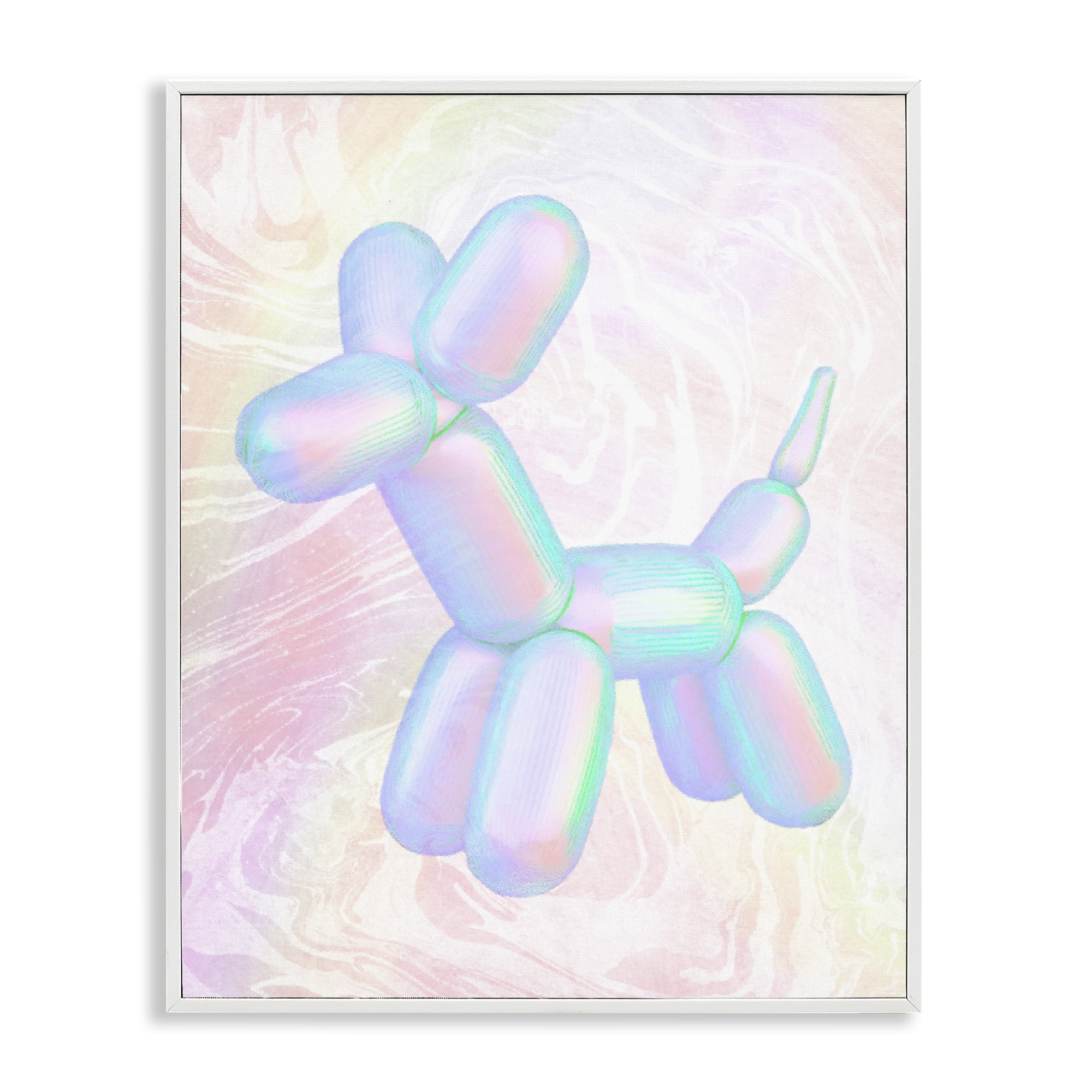 Stupell Industries Pastel Balloon Animal Abstract Painting White Framed Art Print Wall Art, 24 x 30