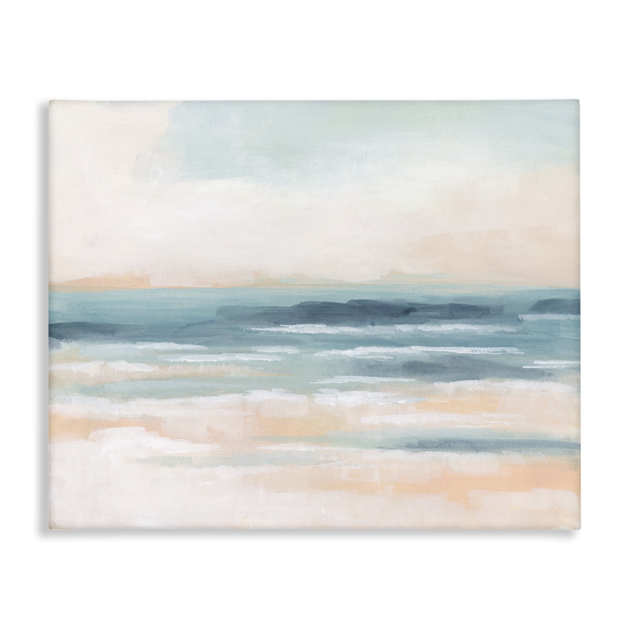 Stupell Industries Pastel Beach Coast Landscape Painting Gallery Wrapped Canvas Art Print Wall Art, 30 x 24