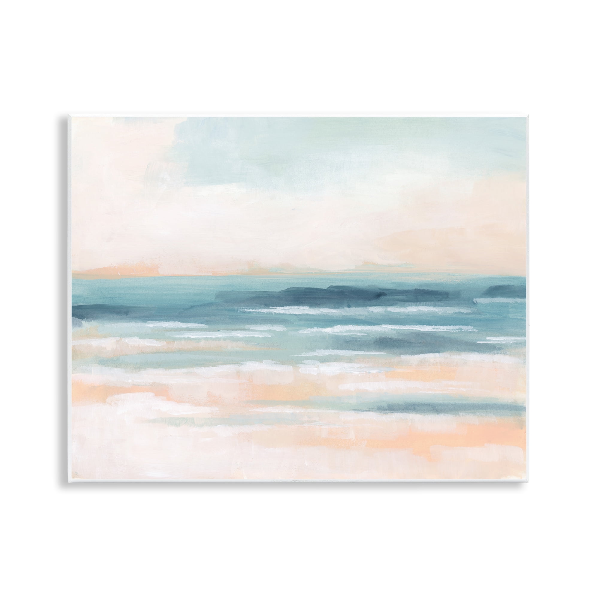 Stupell Industries Pastel Beach Coast Landscape Painting Unframed Art Print Wall Art, 14 x 11