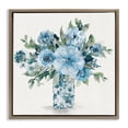 thumbnail image 1 of Stupell Industries Farmhouse Pastel Blue Bouquet Foliage Brown Floating Frame Canvas Art, 25 x 25, by Carol Robinson, 1 of 8