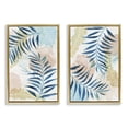 thumbnail image 1 of Stupell Industries Contemporary Pastel & Blue Palm Fronds Gold 2pc Floating Frame Art Set, 21 x 31 each, by Nan, 1 of 7