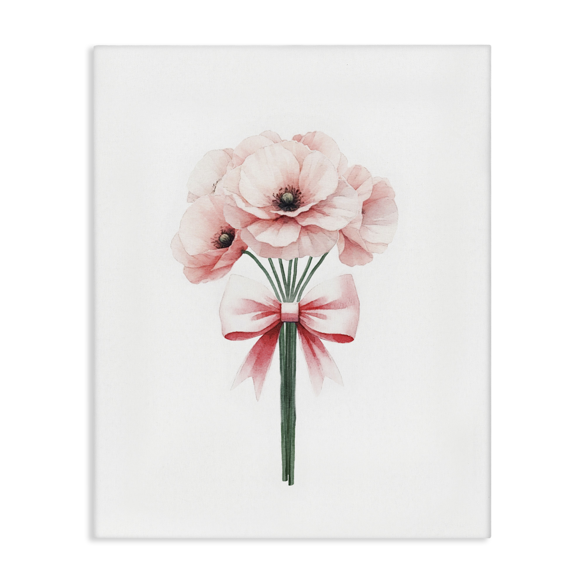 Stupell Industries Pastel Bouquet with Bow Plants & Flowers Painting Wrapped Canvas Art Print Wall Art, 30 x 40