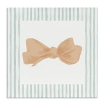 Stupell Industries Pastel Bow in Striped Border Canvas Wall Art design by PATRICIA PINTO, 17 x 17