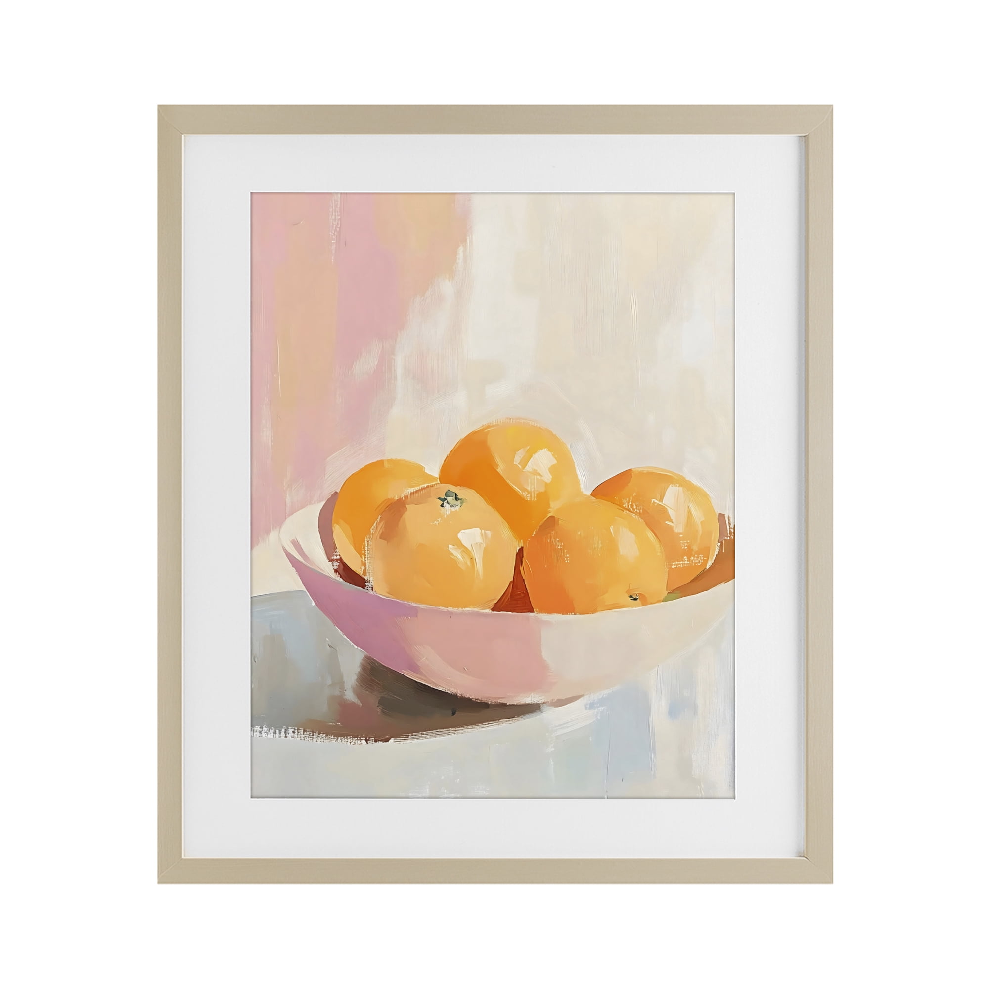 Stupell Industries Pastel Bowl of Oranges Birch Framed Print Under Glass, design by The Prints Vibe